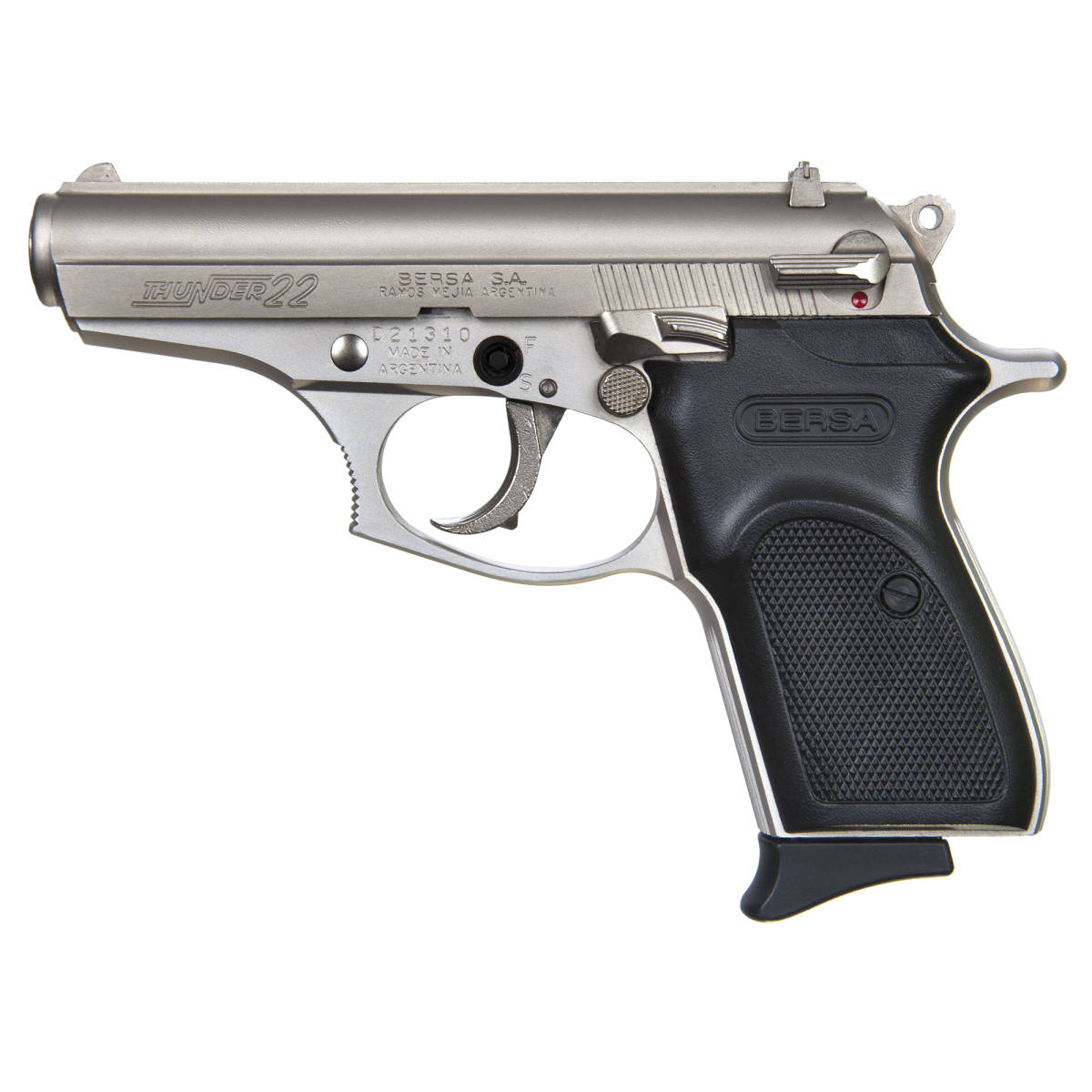 Bersa T22NKL Thunder 22 LR 3.50” 10+1 Nickel Slide Checkered Black...-img-1