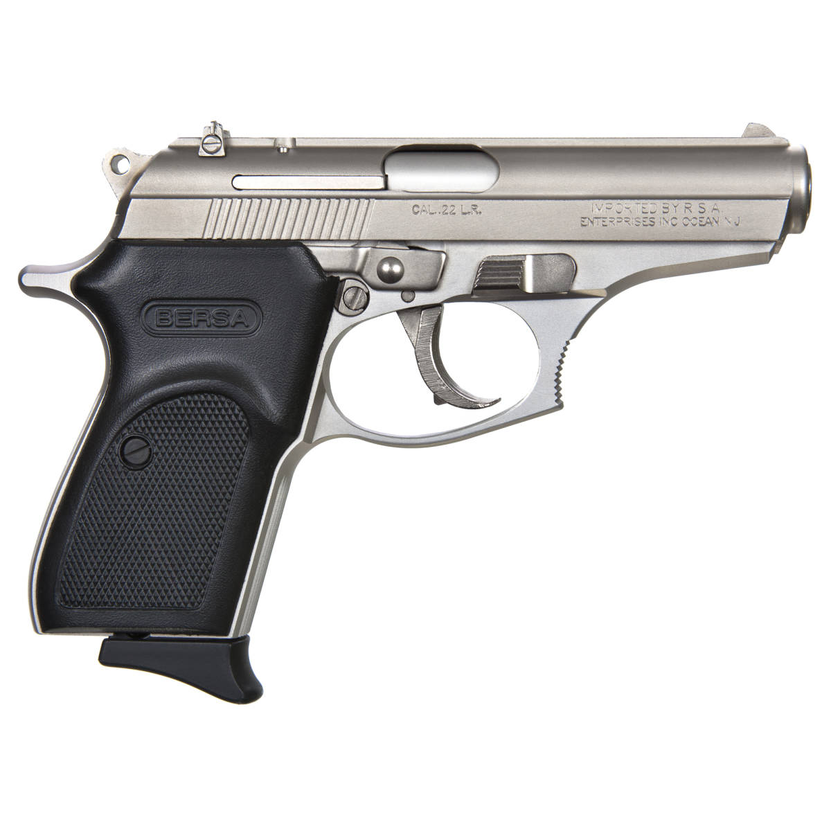 Bersa T22NKL Thunder 22 LR 3.50” 10+1 Nickel Slide Checkered Black...-img-2