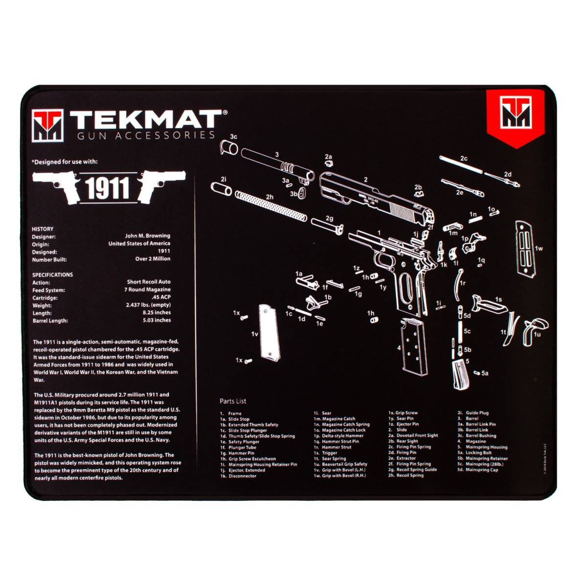TekMat TEKR201911 1911 Ultra 20 Cleaning Mat Parts Diagram 15” x 20”-img-0