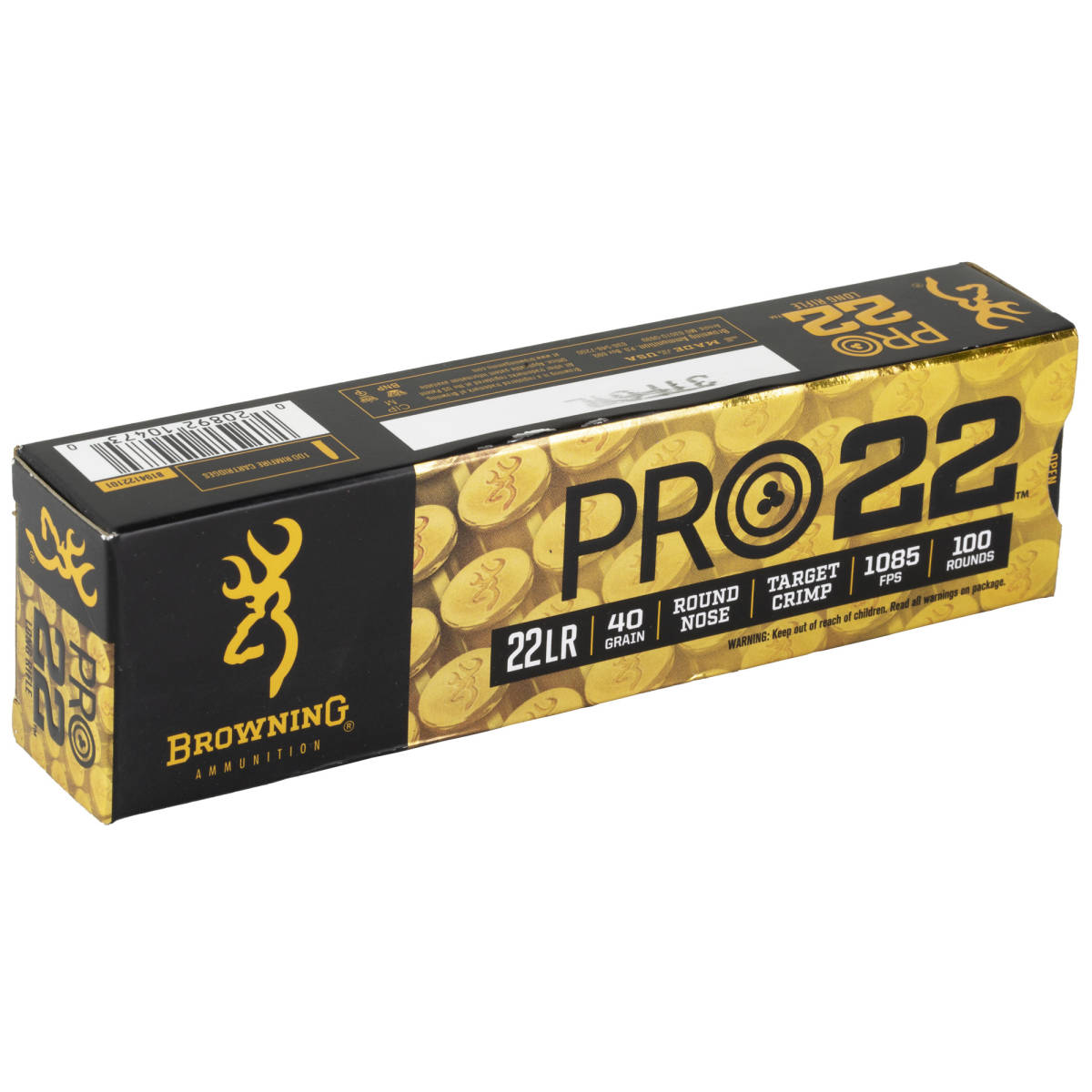 Browning Ammo B194122101 Pro22 22 LR 40 gr Lead Round Nose 100 Per Box/...-img-1