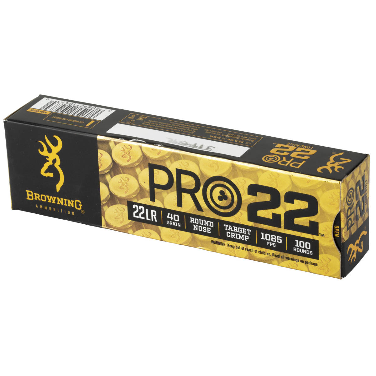 Browning Ammo B194122101 Pro22 22 LR 40 gr Lead Round Nose 100 Per Box/...-img-2