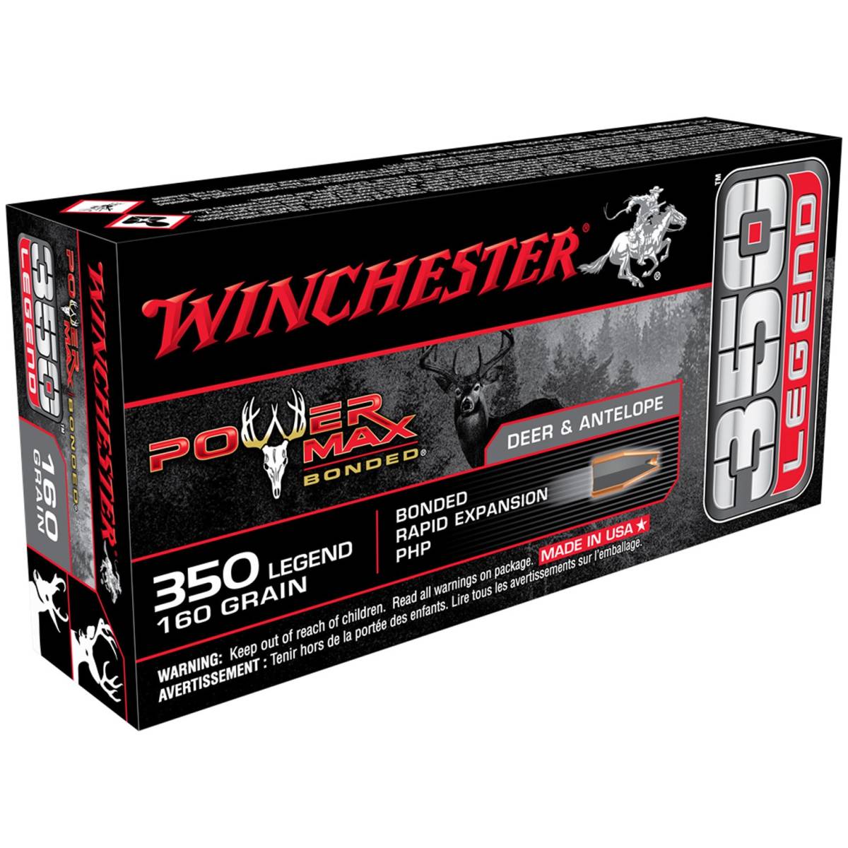 Winchester Ammo X3501BP Power Max Bonded 350 Legend 160 gr Rapid...-img-0