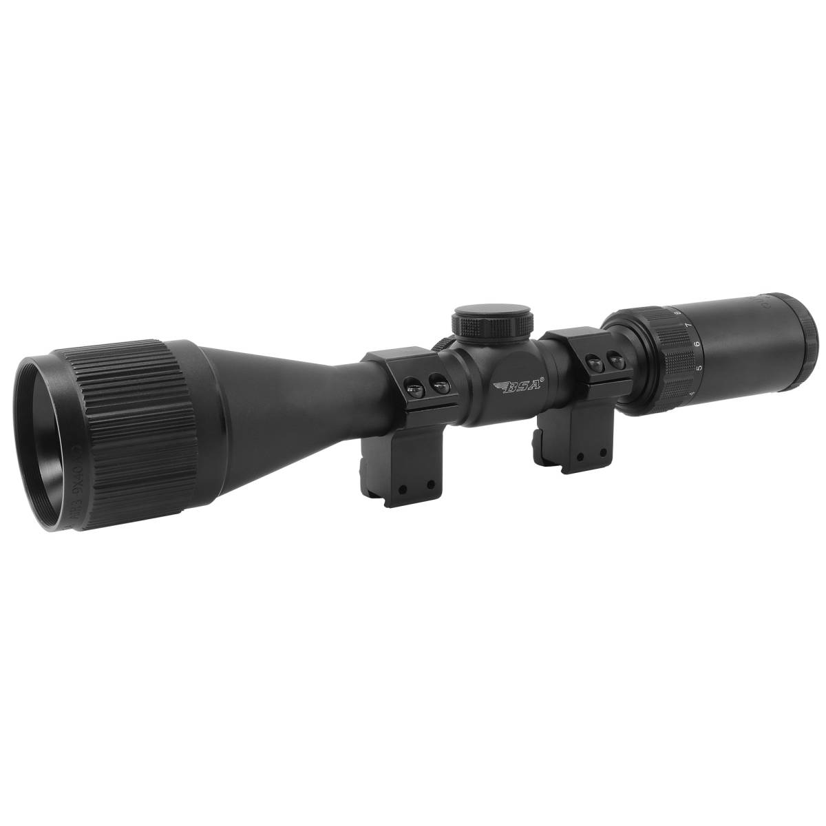 BSA AIR39X40AO Outlook Matte Black 3-9x40mm AO 1” Tube Mil-Dot Reticle-img-1