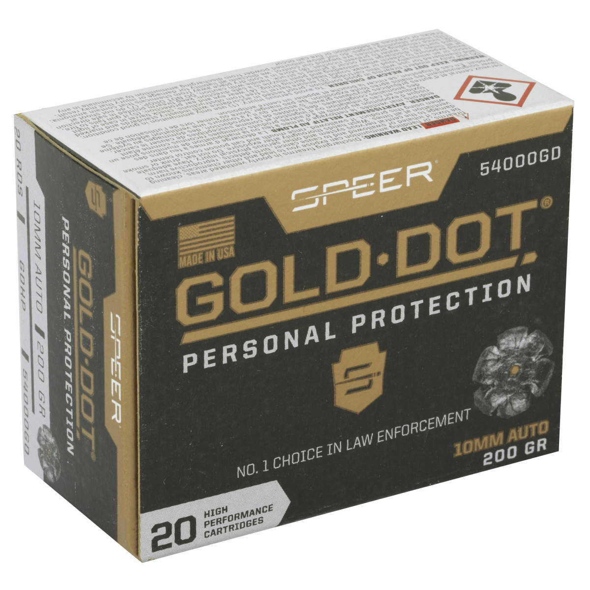 Speer 54000GD Gold Dot Personal Protection 10mmAuto 200gr Hollow Point...-img-2