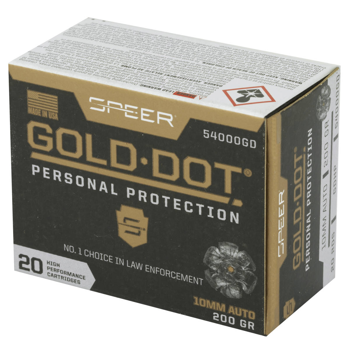 Speer 54000GD Gold Dot Personal Protection 10mmAuto 200gr Hollow Point...-img-3