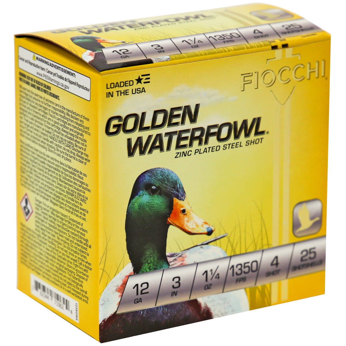 Fiocchi 123SGW4 Golden Waterfowl 12Gauge 3” 1 1/4oz 4Shot 25 Per...-img-2