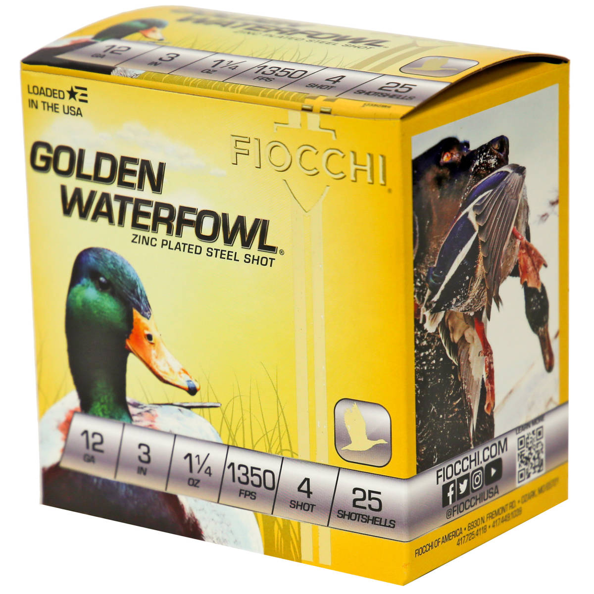 Fiocchi 123SGW4 Golden Waterfowl 12Gauge 3” 1 1/4oz 4Shot 25 Per...-img-3