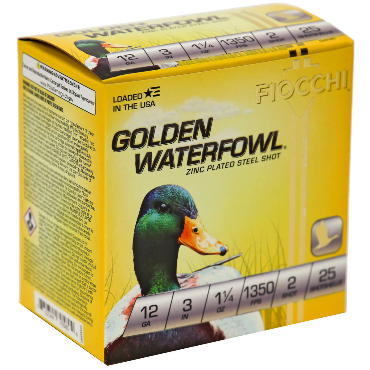 Fiocchi 123SGW2 Golden Waterfowl 12Gauge 3” 1 1/4oz 2Shot 25 Per...-img-2