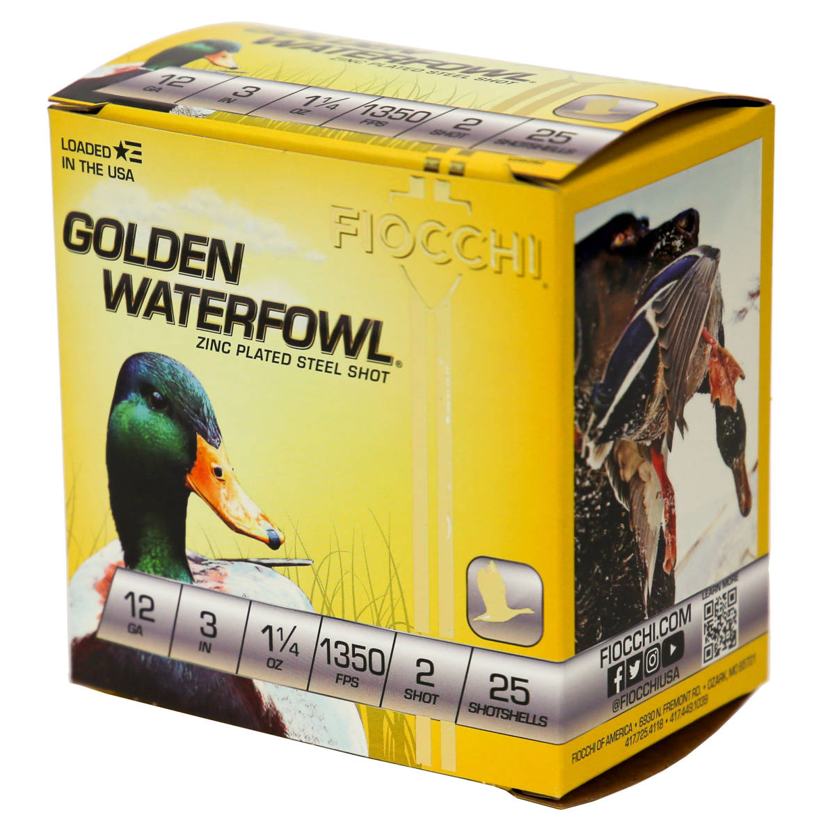 Fiocchi 123SGW2 Golden Waterfowl 12Gauge 3” 1 1/4oz 2Shot 25 Per...-img-3