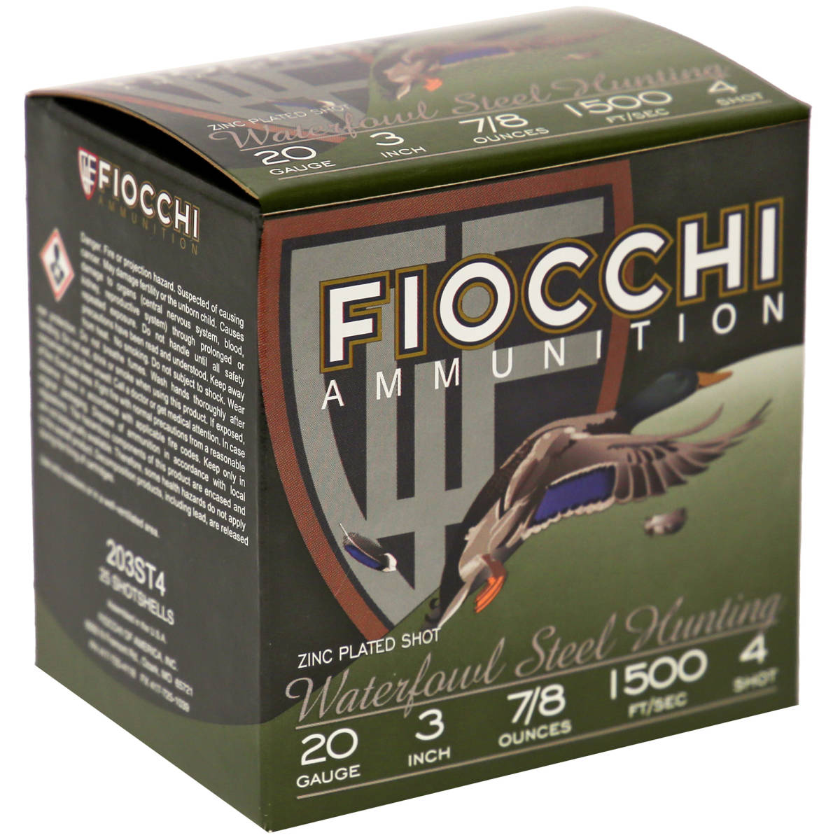 Fiocchi 203ST4 Flyway 20 Gauge 3” 7/8 oz 4 Shot 25 Per Box/ 10 Case ...