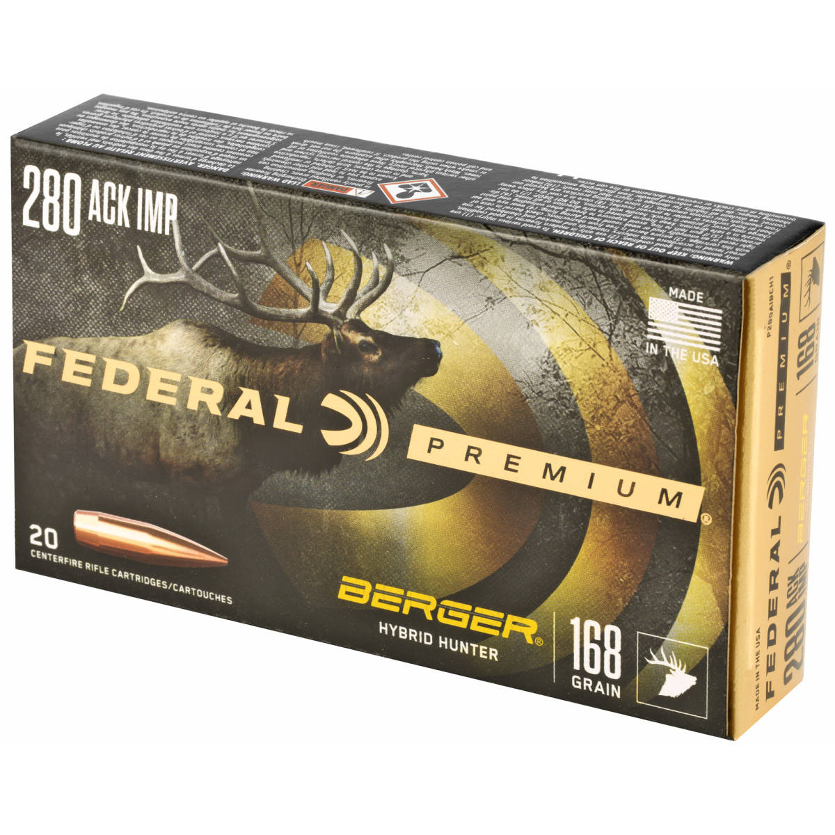 Federal P280A1BCH1 Premium 280 Ackley Improved 168 gr Berger Hybrid...-img-3