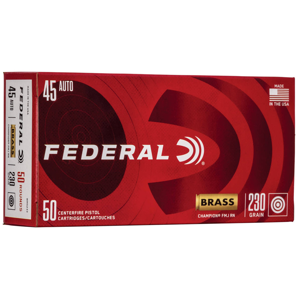 Federal WM5233 Champion Training 45ACP 230gr Full Metal Jacket 50 Per...-img-1