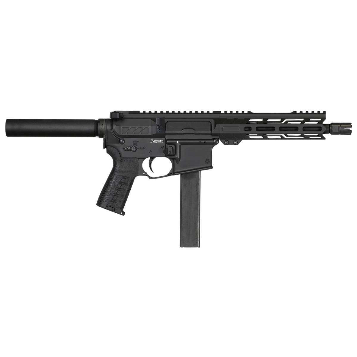 CMMG PE91A516CAB Banshee Mk9 9mm Luger 32+1 8”, Black, Buffer Tube (No-img-0