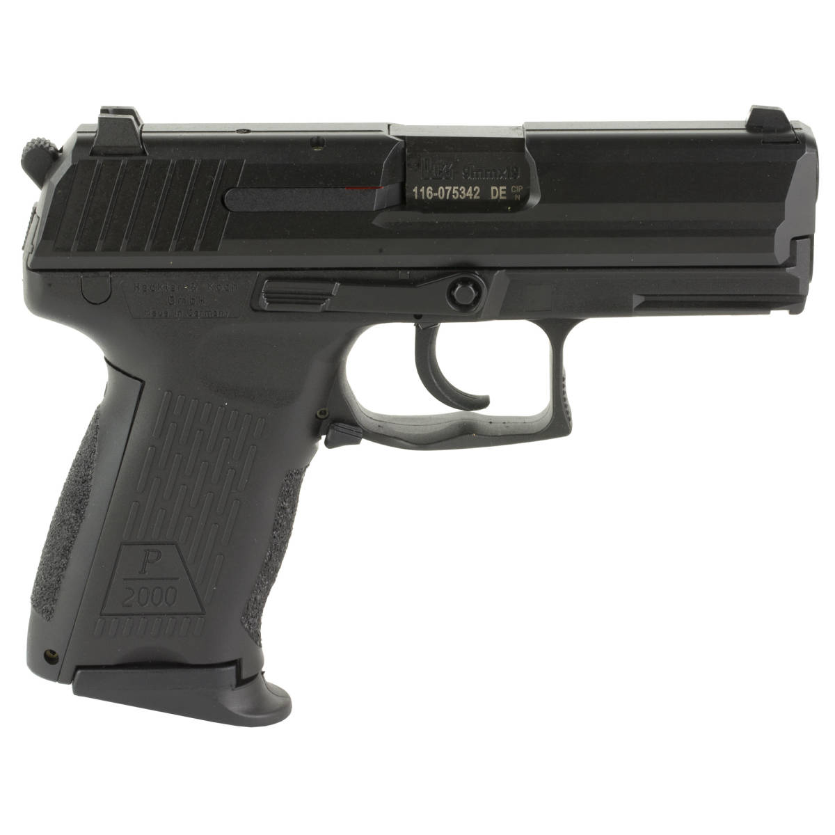 HK 81000041 P2000 V3 Full Size Frame 9mm Luger 13+1, 3.66” Black Steel-img-1