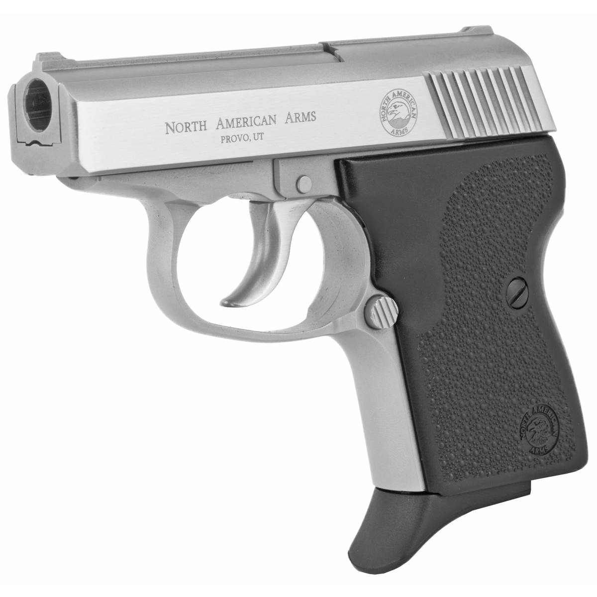 NAA GUARDIAN 380 ACP 2.50” Bbl 6+1 Stainless Steel Black Rubber Grip-img-2