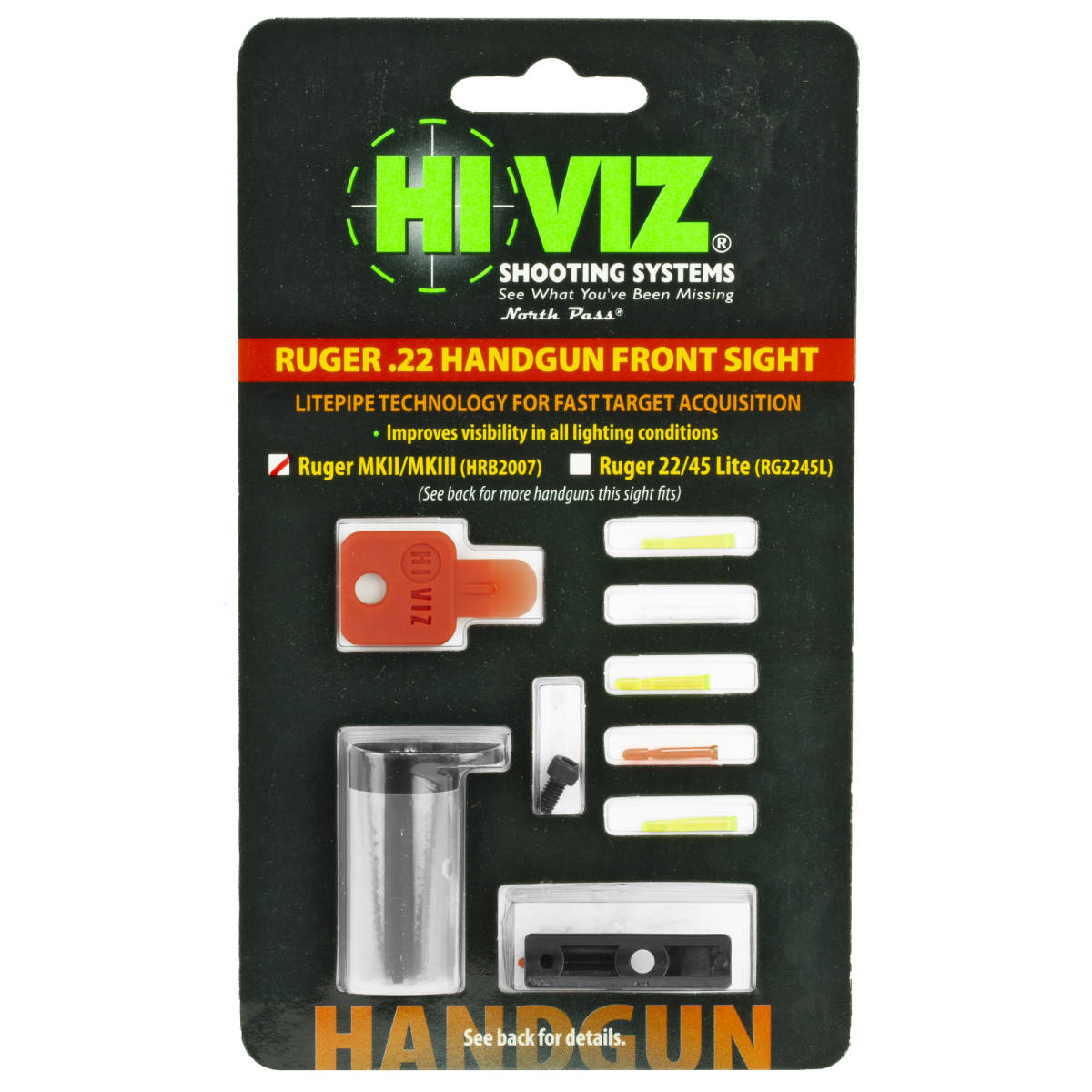 HiViz HRB2007 LiteWave Front Sight Green/Red/White Interchangeable Fits...-img-3