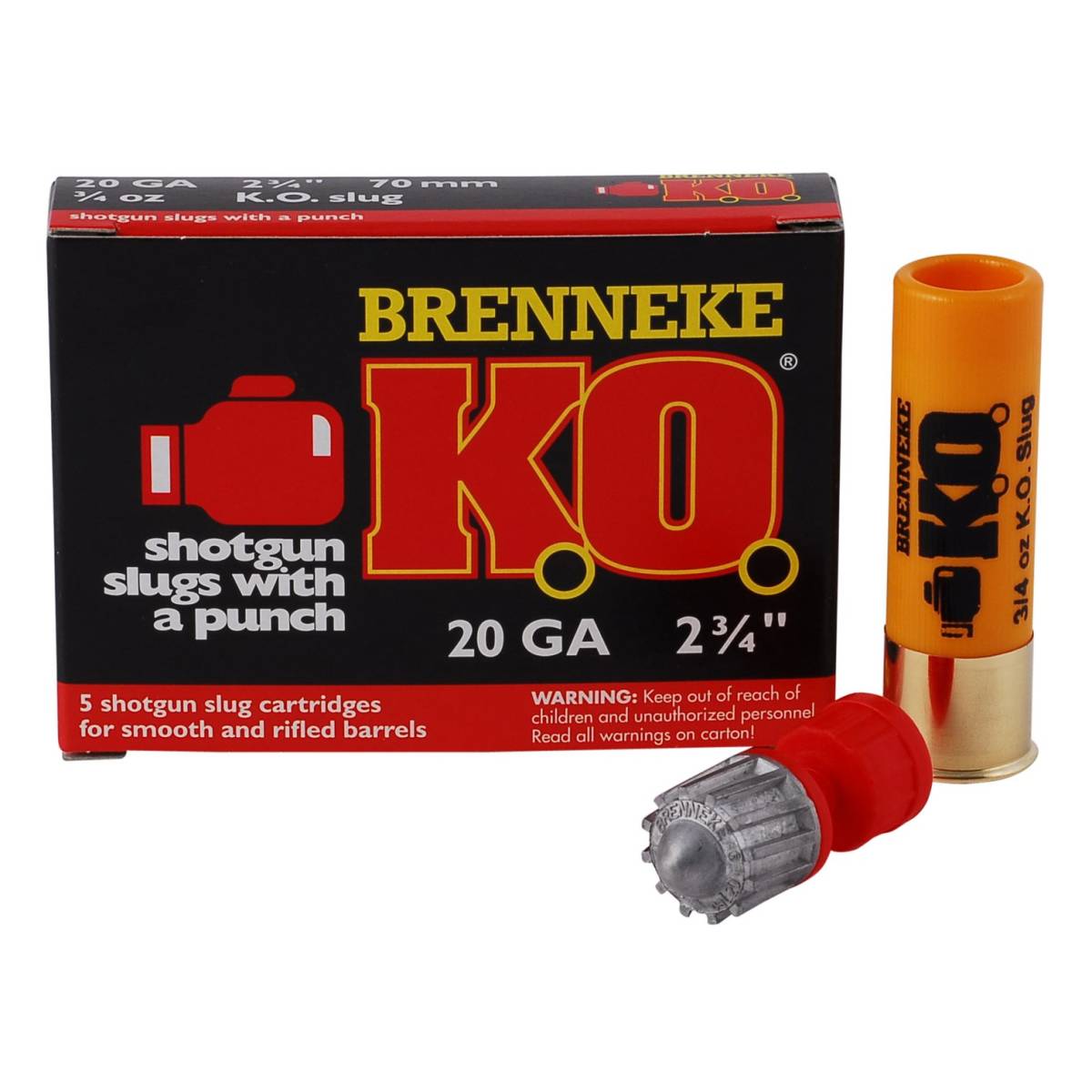Brenneke K.O. Sabot Slug Shot 20 Gauge 2.75” 3/4 oz-img-1