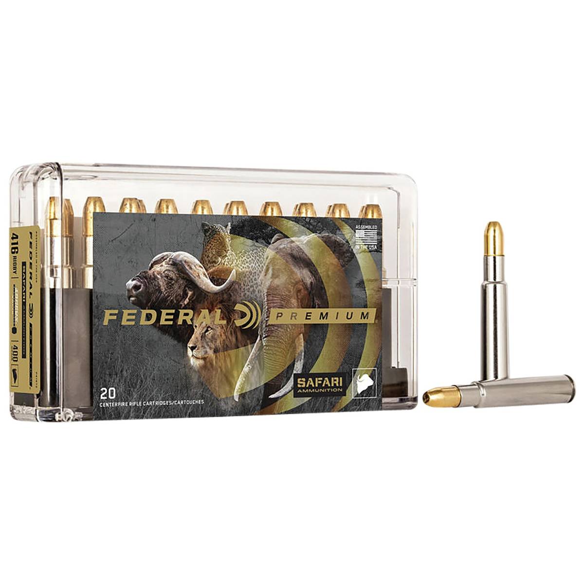 Federal P416T2 Premium Safari Cape-Shok 416Rigby 400gr Trophy Bonded...-img-1