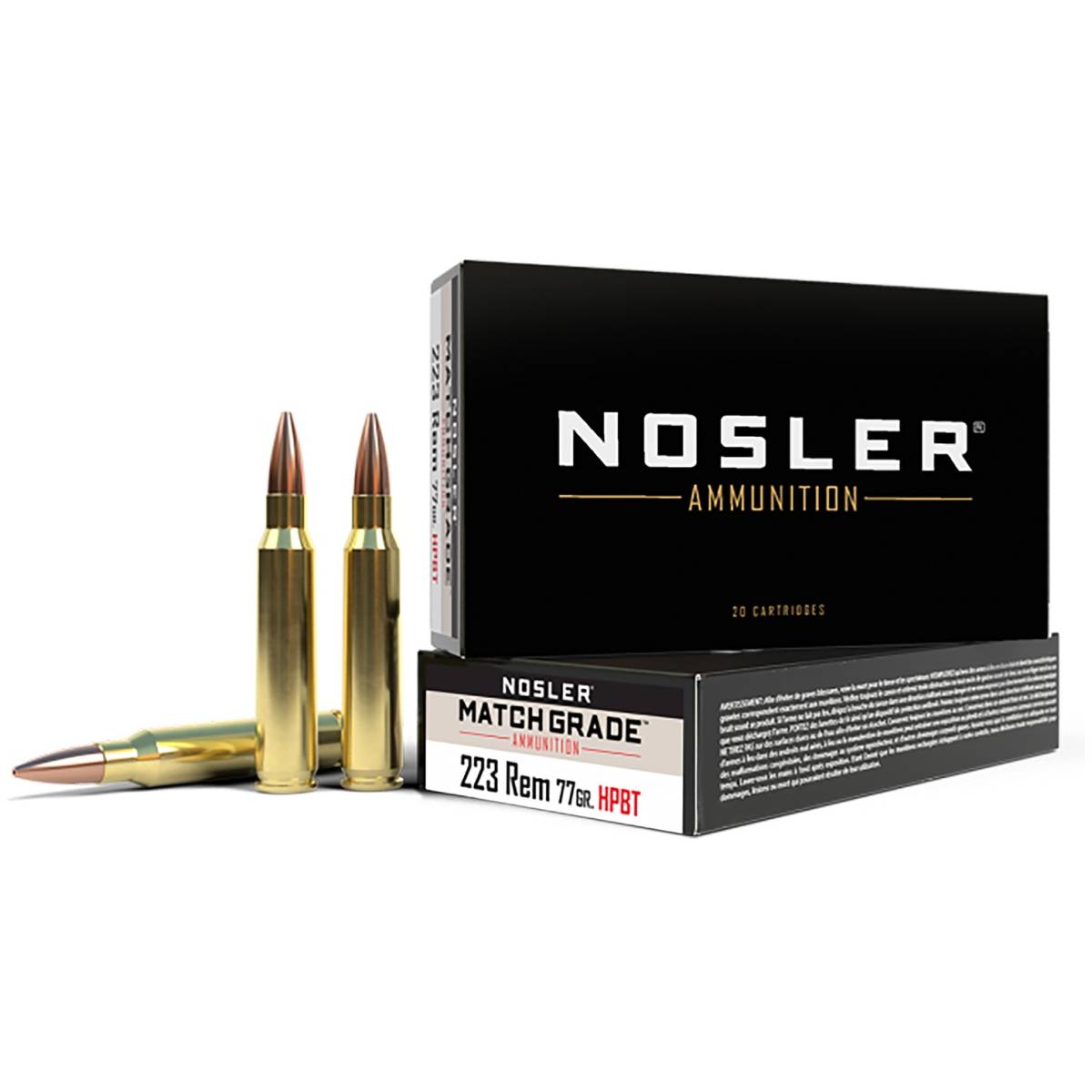 Nosler 60011 Match Grade 223Rem 77gr Custom Competition Hollow Point...-img-1