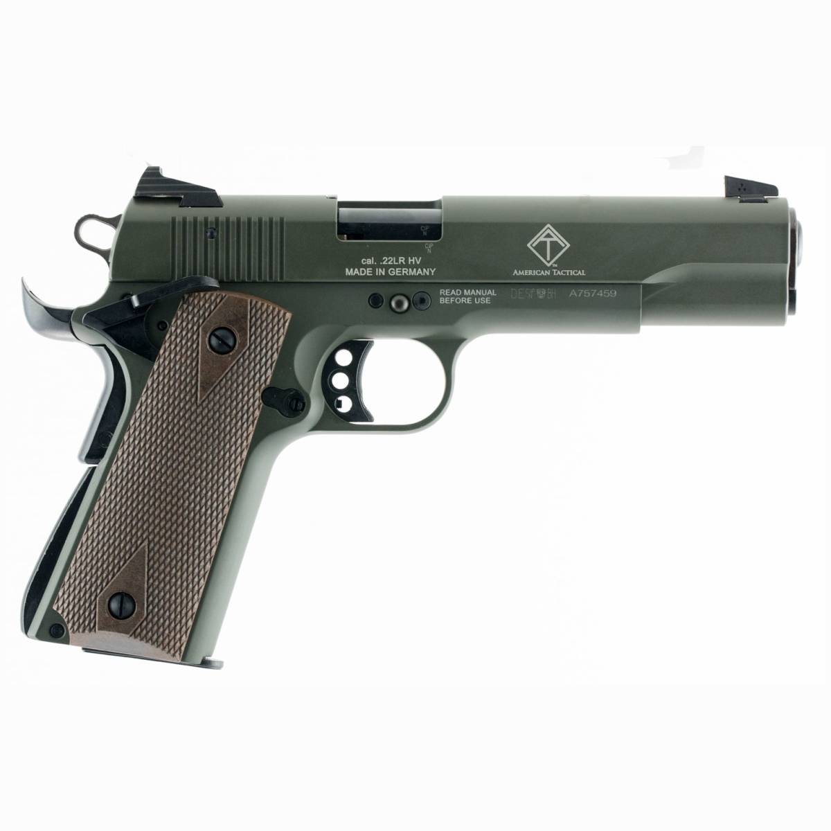 GSG GSG2210M1911G 1911 22 LR 10+1 5” Threaded Barrel, OD Green...-img-2