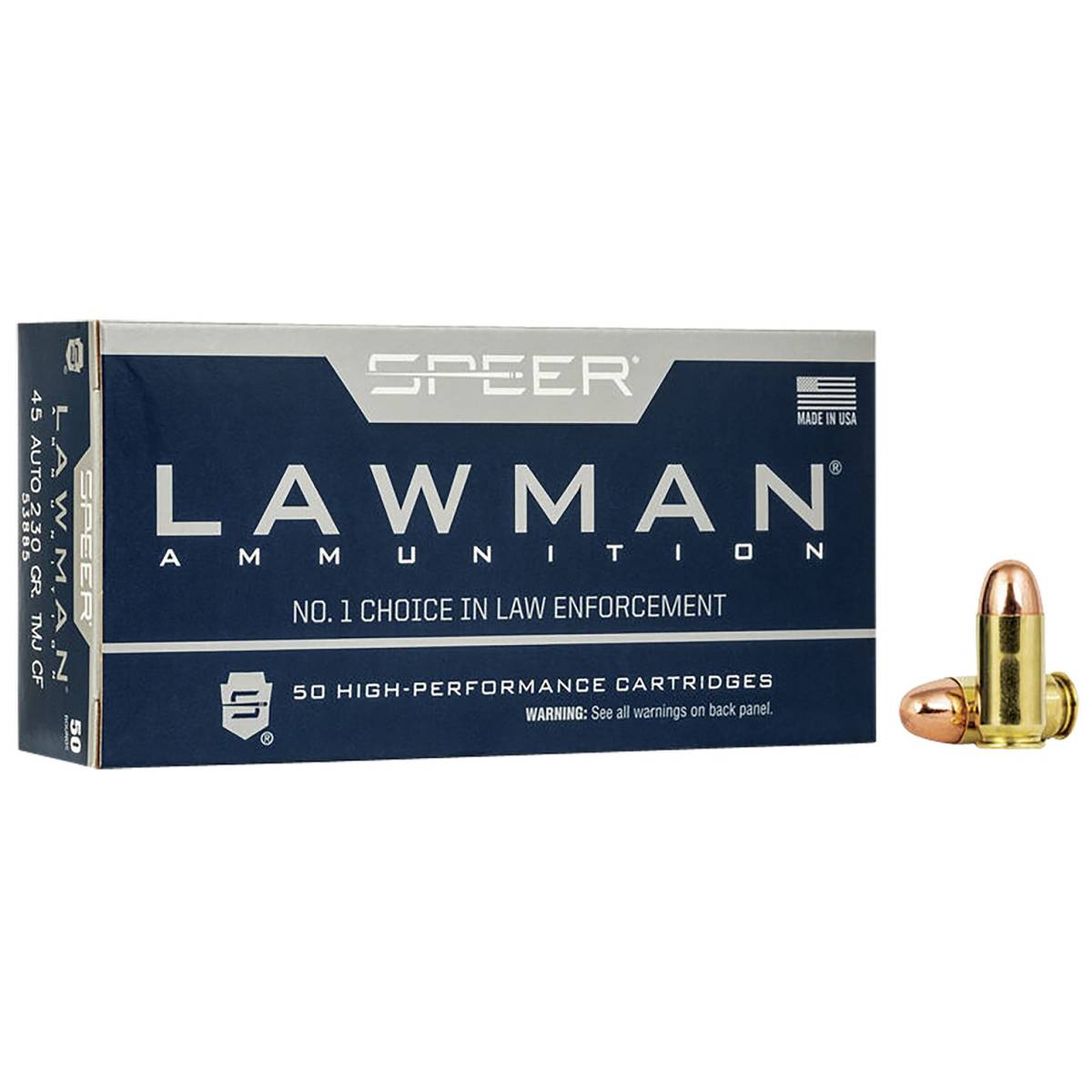 45 ammo Speer Lawman ACP CleanFire 230gr 45acp Total Metal Jacket 53885-img-1