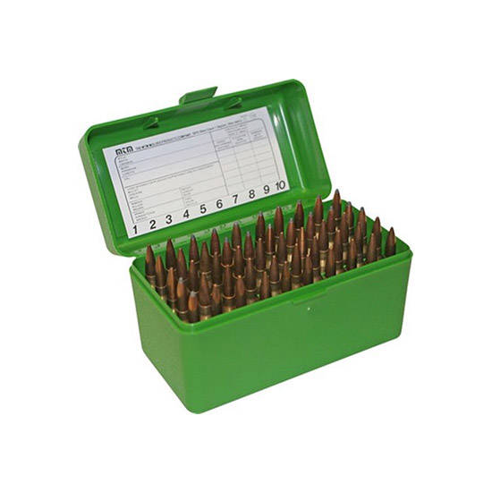 MTM AMMO BOX WSSM & .500SW 50-ROUNDS FLIP TOP STYLE GREEN-img-0