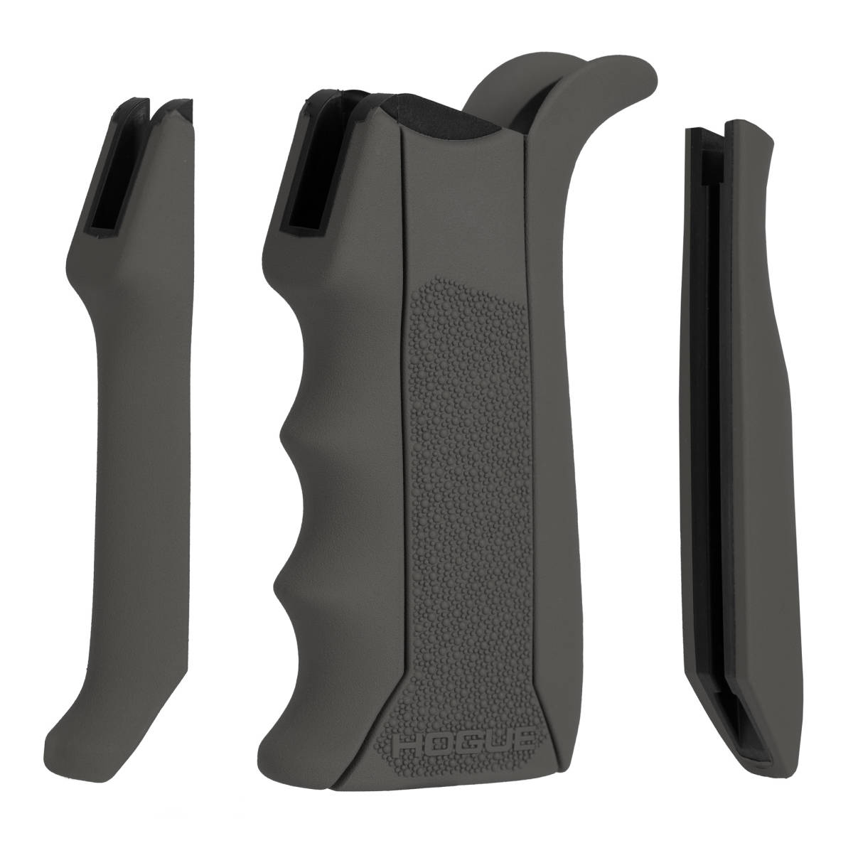 Hogue 13042 Modular Overmolded Gray Rubber Pistol Grip with Finger...-img-0