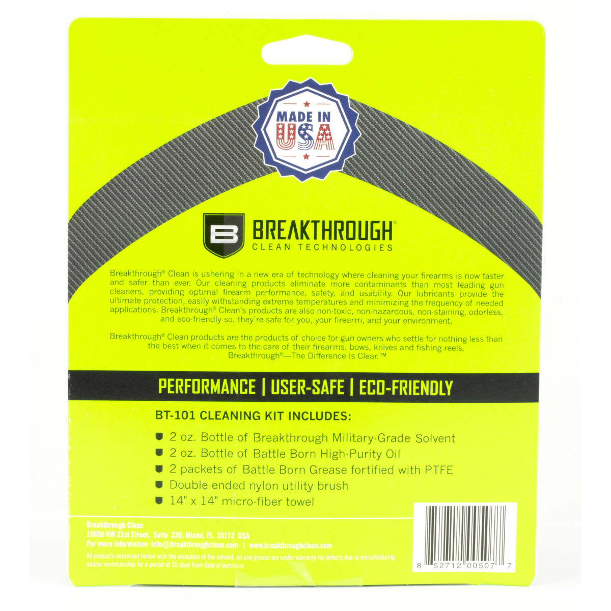 Breakthrough Clean BT101 Basic Cleaning Kit MultiCaliber/Green Gun