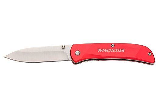 WINCHESTER KNIFE 6.75” OAL SS /RED ALUMINUM HANDLE W/CLIP-img-0