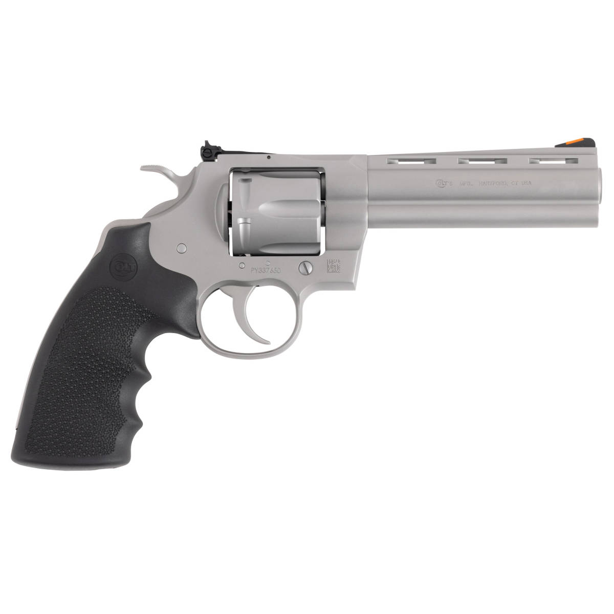 COLT PYTHON .357MAG 5” MATTE SS ADJ SIGHT HOGUE GRIPS - Revolvers at ...