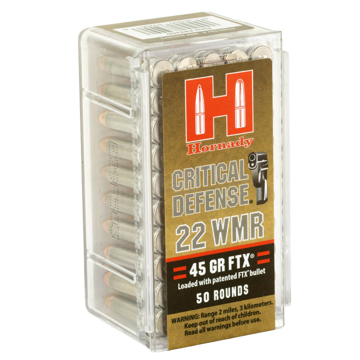 Hornady Critical Defense 22 Magnum Ammo 45gr FTX Mag WMR 22WMR-img-3