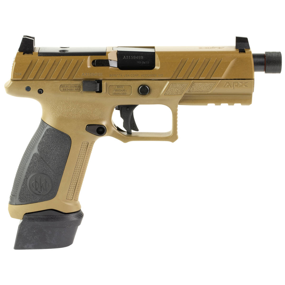Beretta Apx-a1 TAC 9M Strk 4.8 21R FDE NEW Striker Fired-img-2