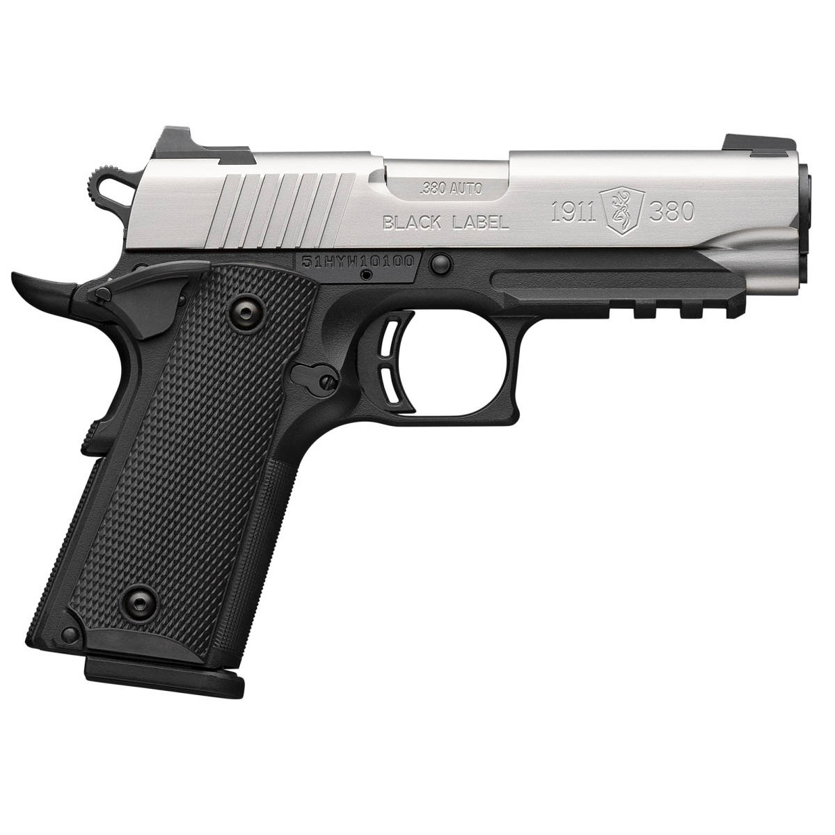Browning 1911 Black Label Compact 380 ACP 3.63" 8+1 Polymer Stainless...-img-2