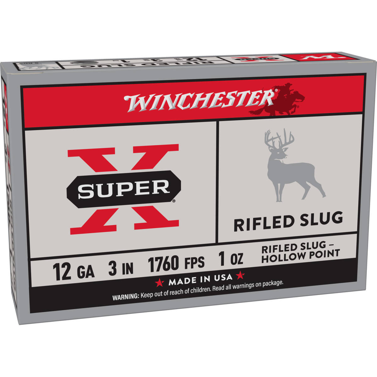 Winchester Ammo X123RS15 Super X 12Gauge 3” 1oz Rifled Slug Shot 5 Per-img-1