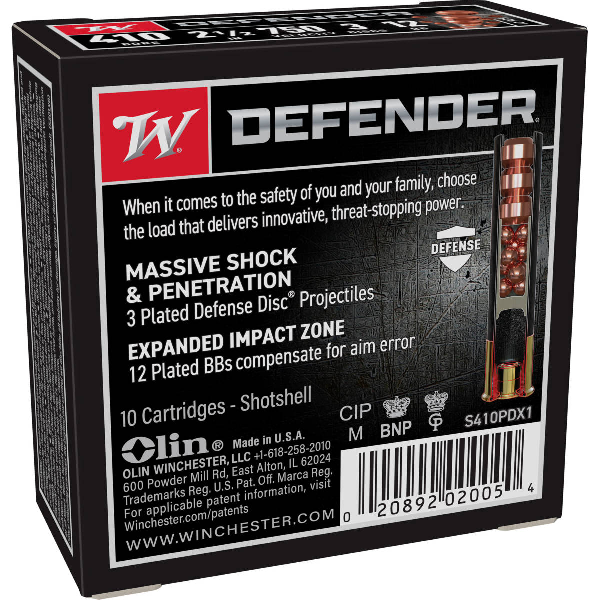 Winchester Ammo S410PDX1 PDX1 Defender 410Gauge 2.50” 3Defense Discs...-img-2