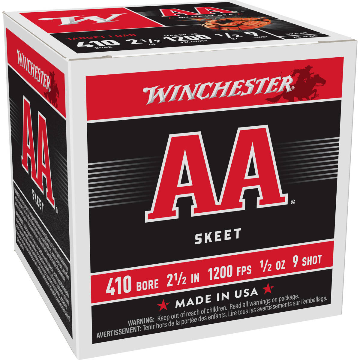 Winchester Ammo AA419 AA 410Gauge 2.50” 1/2oz 9Shot 25 Per Box/10 Case-img-1