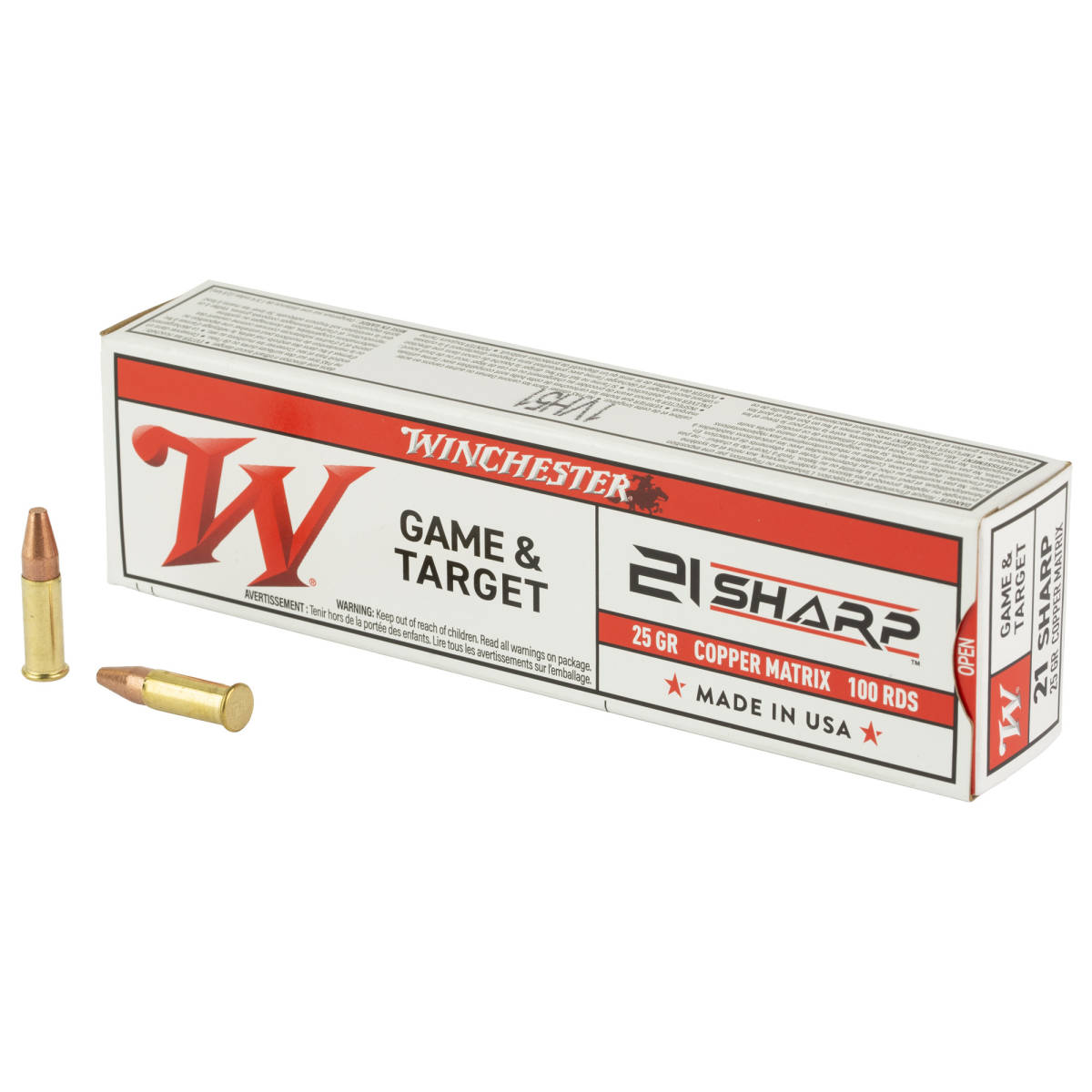 Winchester Ammo S21SLF USA 21Sharp 25gr Copper Matrix 100 Per Box/20 Case-img-1