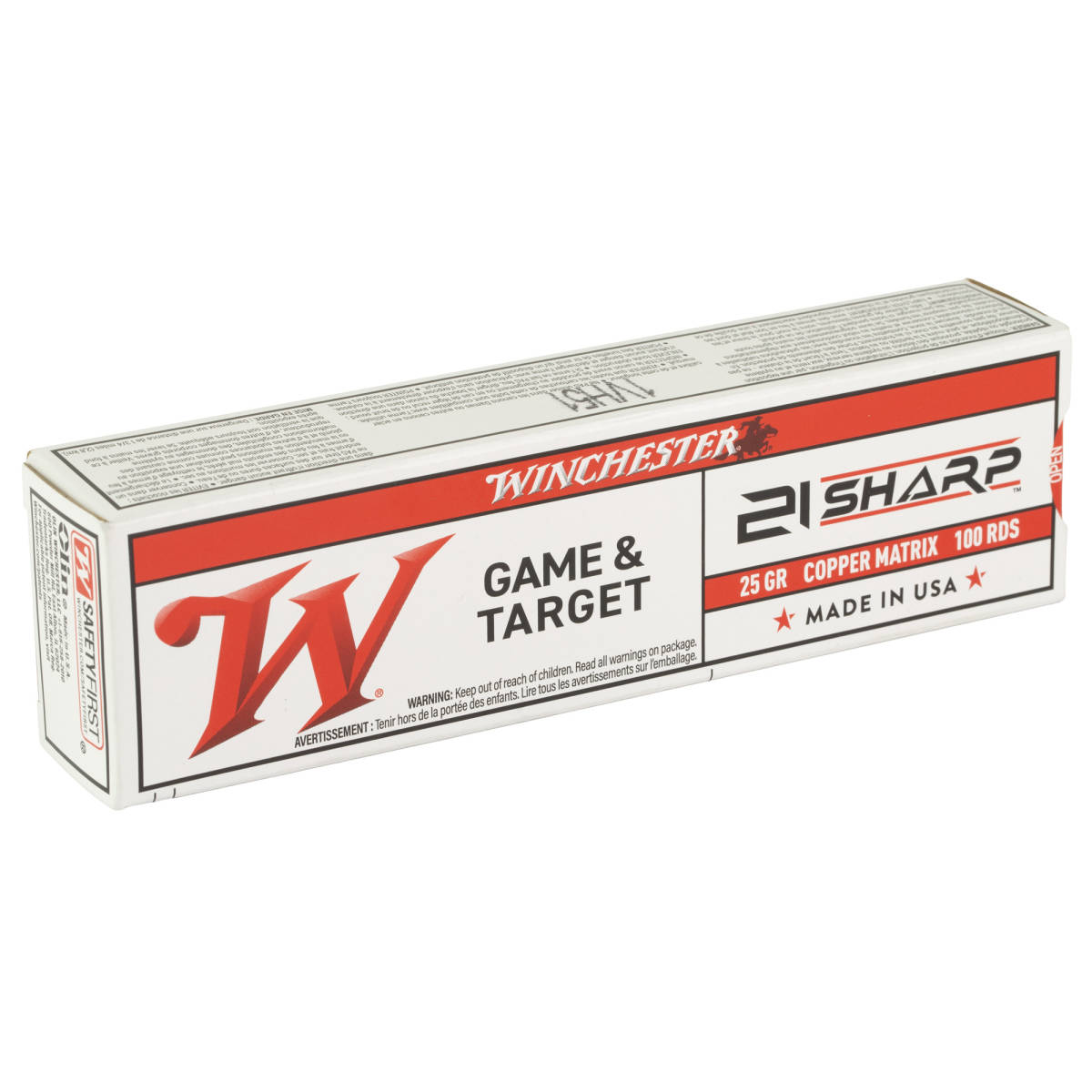 Winchester Ammo S21SLF USA 21Sharp 25gr Copper Matrix 100 Per Box/20 Case-img-2
