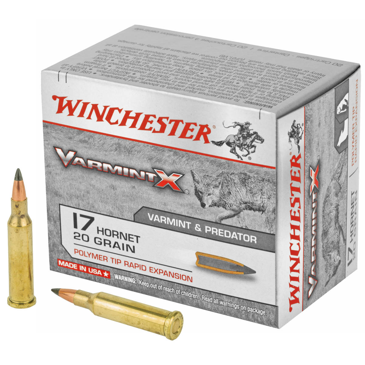 Winchester Ammo X17P Varmint X 17Hornet 20gr Polymer Tip Rapid Expansion-img-1