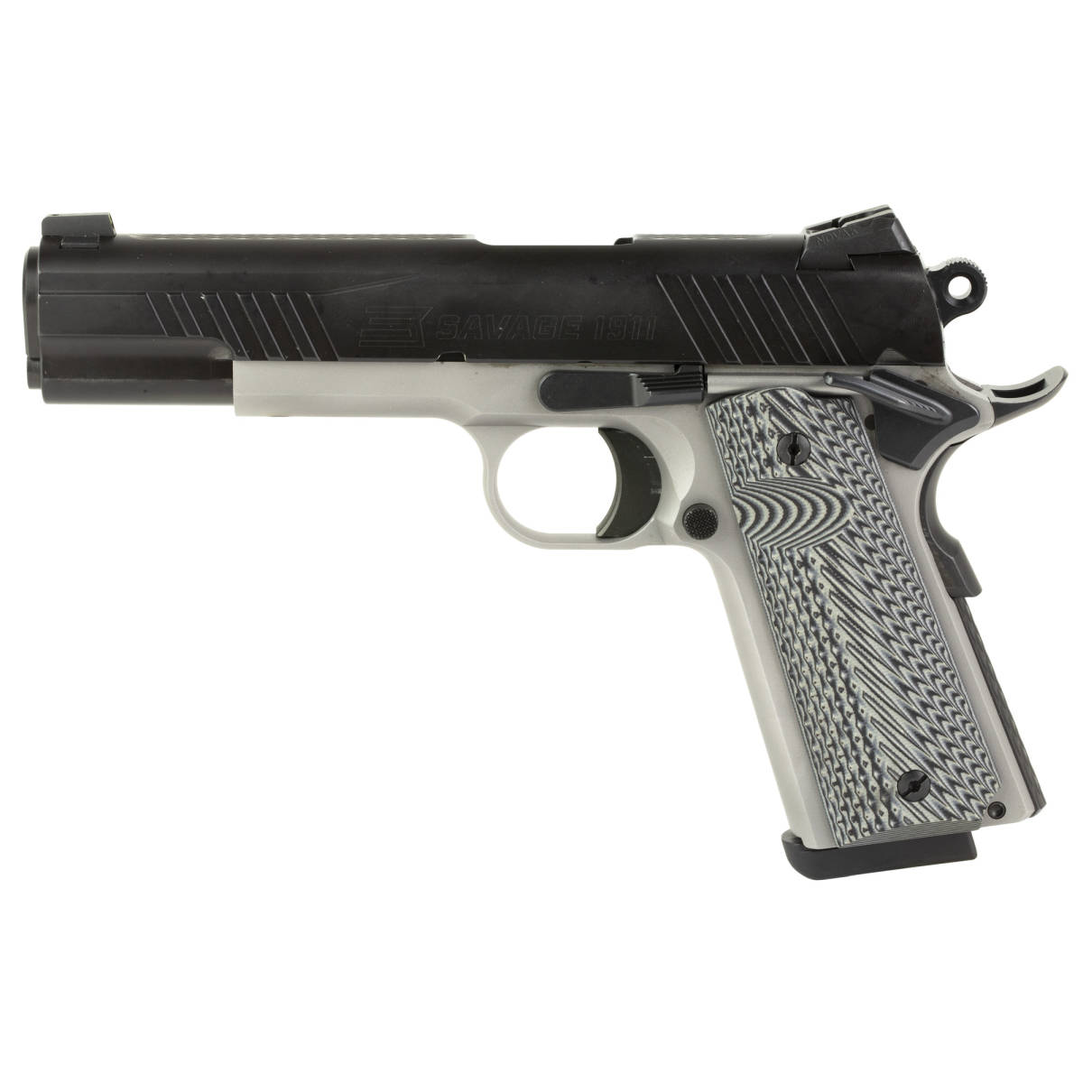 SAV 67201 1911 GOVT 45 5IN BLK/SS BLK MELONITE-img-1