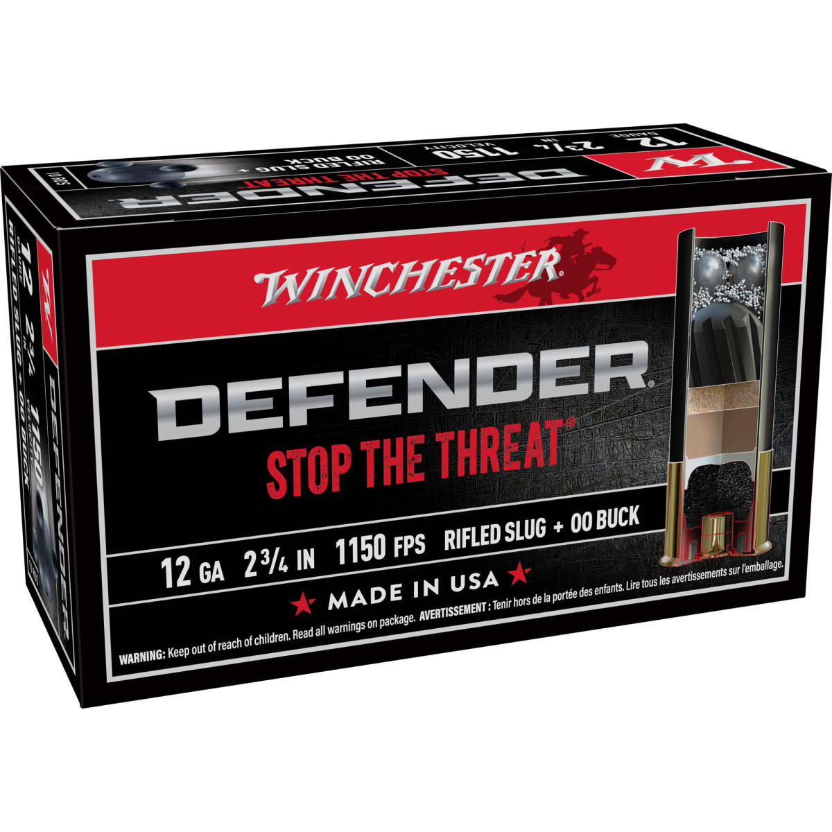Winchester Ammo S12PDX1 PDX1 Defender Combo 12Gauge 2.75” 1oz Rifled...-img-2