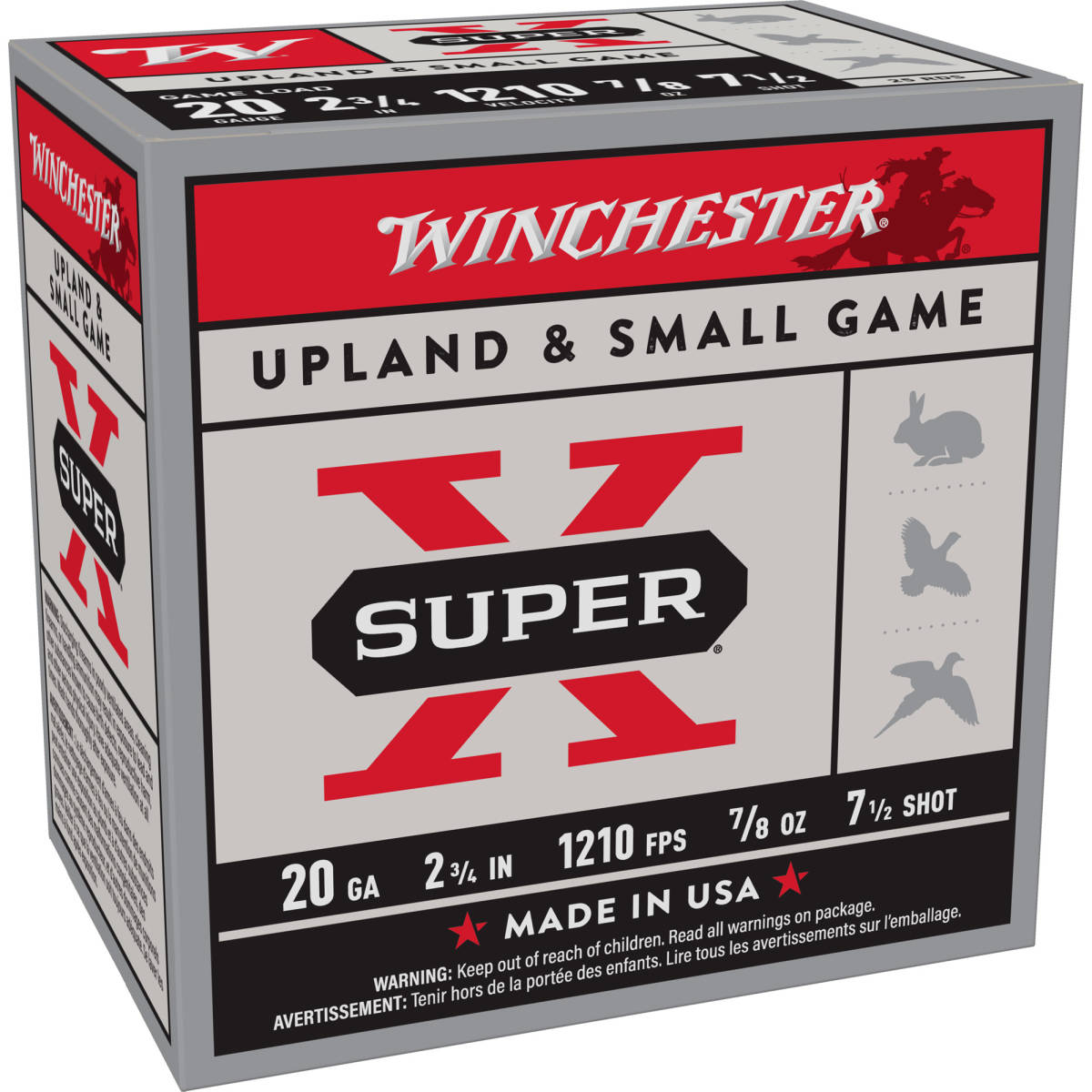 Winchester Ammo XU207 Super X Game Load 20Gauge 2.75” 7/8oz 7.5Shot 25-img-1