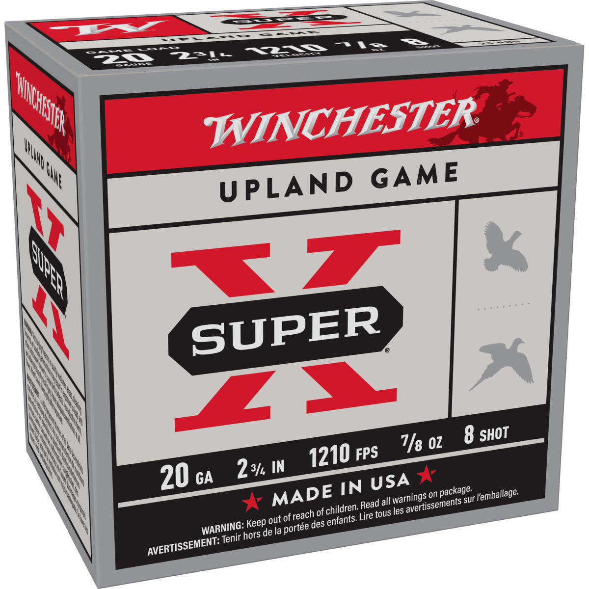 Winchester Ammo XU208 Super X Game Load 20Gauge 2.75” 7/8oz 8Shot 25...-img-1