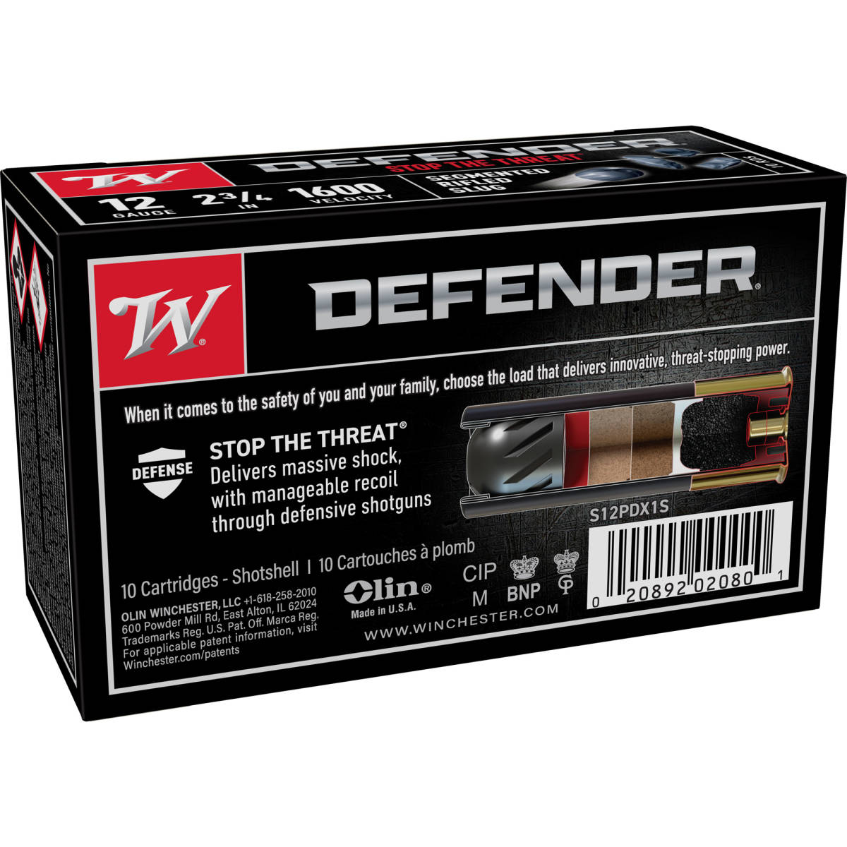 Winchester Defender 12 Gauge Segmented Rifled Slug 2.75” 1 oz PDX1...-img-2