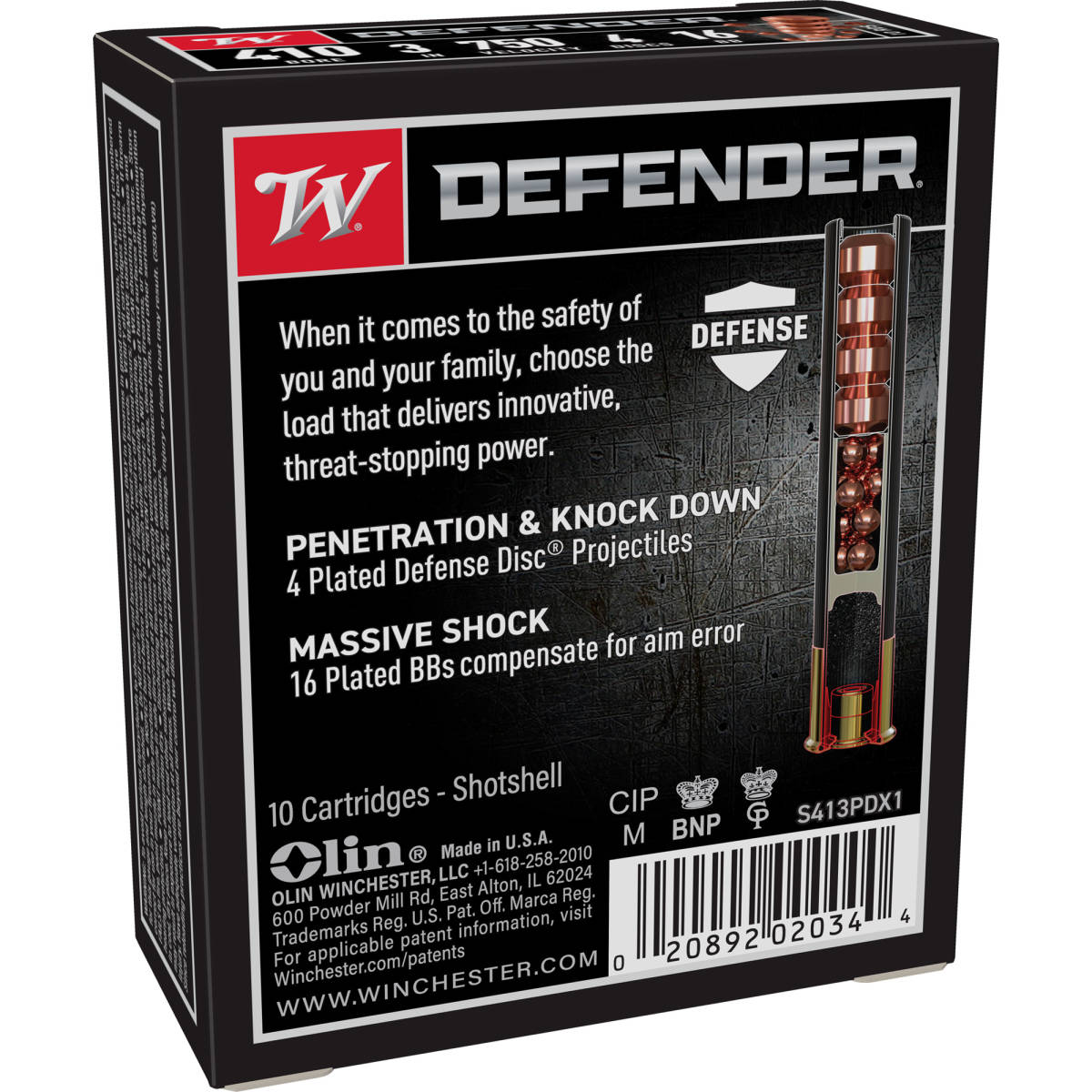 Winchester Ammo S413PDX1 PDX1 Defender Combo 410Gauge 3” 4Defense...-img-2