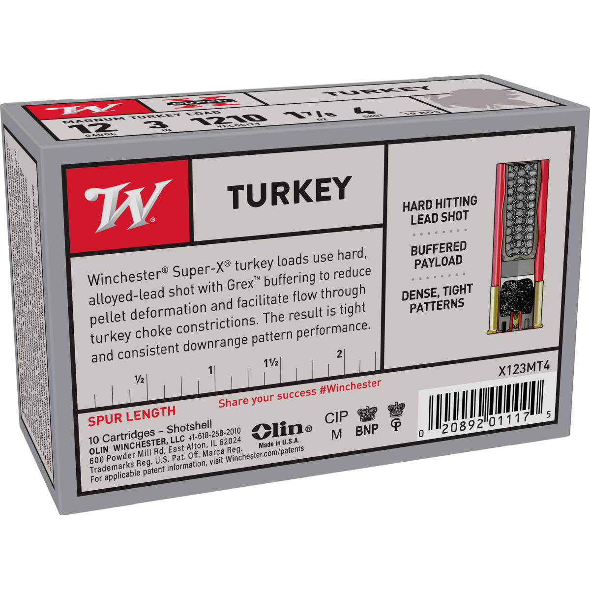 Winchester Ammo X123MT4 Super X Magnum Turkey 12Gauge 3” 1 7/8oz...-img-2