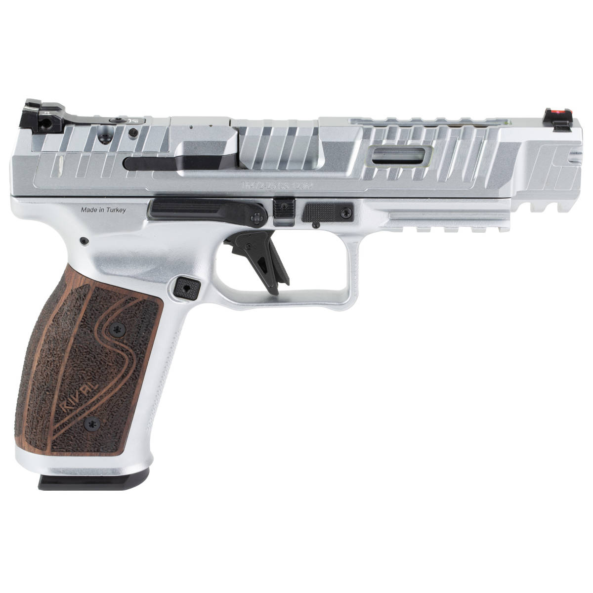CANIK RIVAL-S Target Pistol Set 9MM STEEL Optics Ready CHROME Wood Grip Kit-img-2