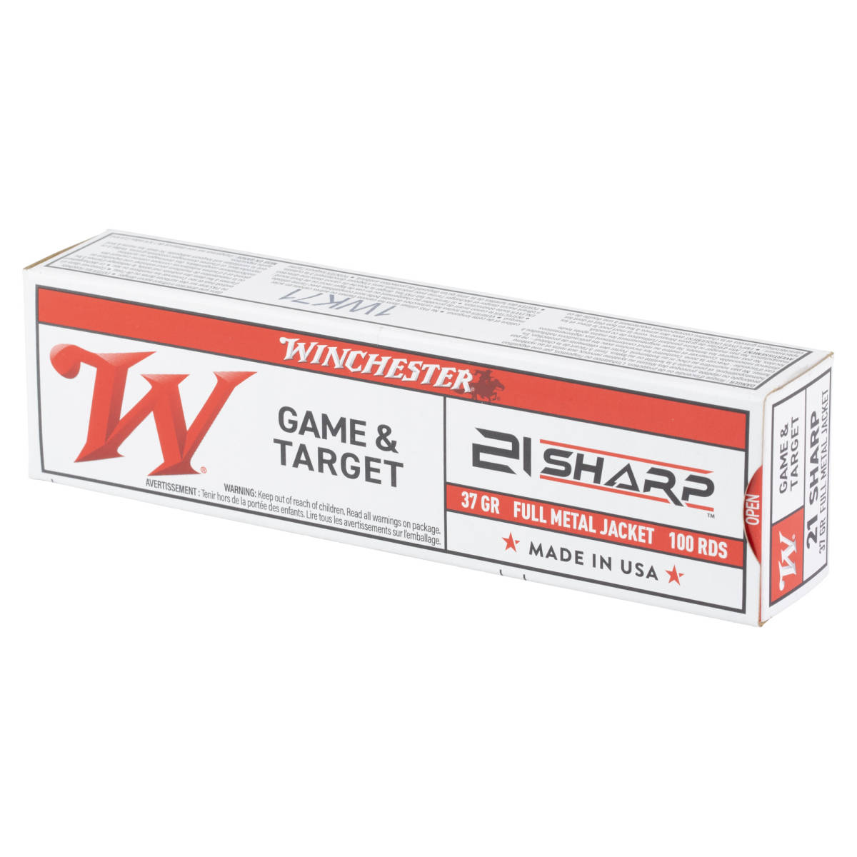 Winchester Ammo USA21 USA 21Sharp 37gr Full Metal Jacket 100 Per Box/20...-img-3