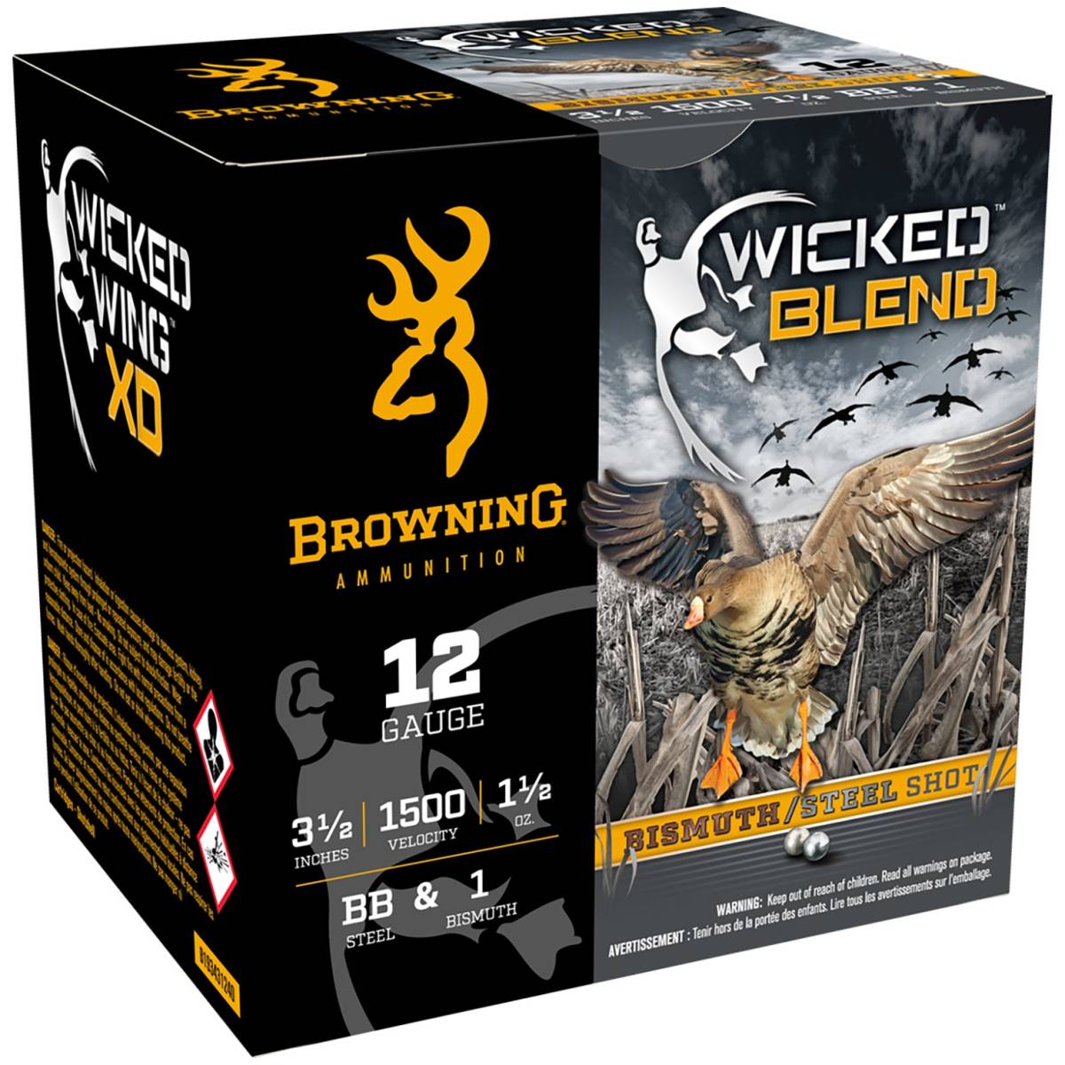 Browning Wicked Blend 12 Gauge 3.50" 1 1/2 oz BB Steel/#1 Bismuth 25/Box-img-1