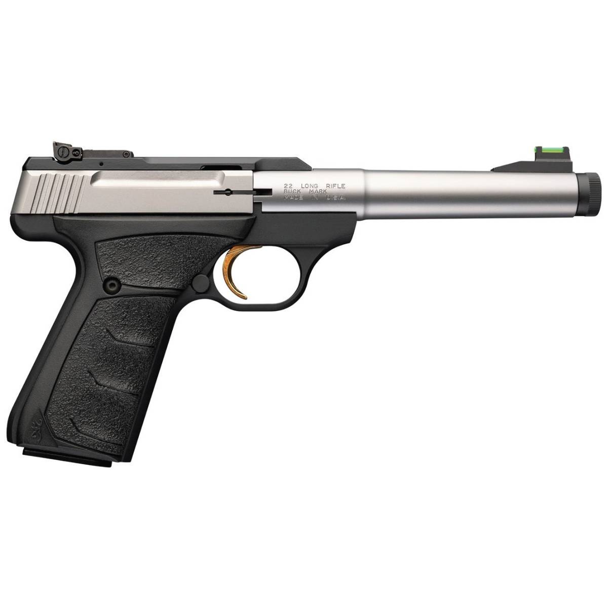 Browning Buck Mark Camper 22 LR Stainless Suppressor Ready Fiber Optic...-img-1